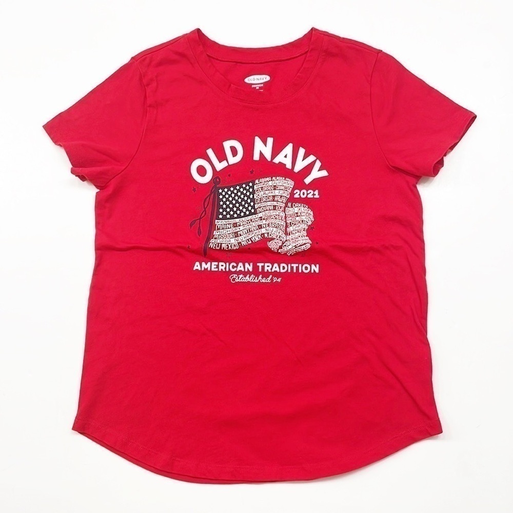 Old Navy red American flag short sleeve t-shirt